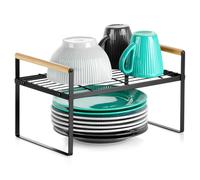 Vilde Scaffale da cucina in metallo nero, 33 x 21 x 19,5 cm, organizer da cucina, salvaspazio, impilabile per spezie, piatti, tazze, armadietto, piano di lavoro