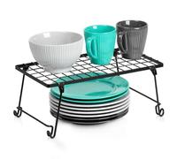 Vilde Scaffale da cucina in metallo nero, 36 x 22 x 15 cm, organizer da cucina, salvaspazio, impilabile per spezie, piatti, tazze, armadietto, piano di lavoro