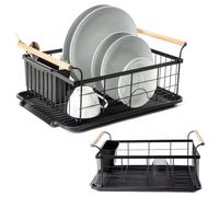 Vilde - Scolapiatti, 42,5 x 29,5 x 19 cm, perfetto per la cucina, per asciugare i piatti, colore nero
