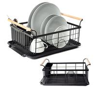 Vilde - Scolapiatti, 42,5 x 29,5 x 19 cm, perfetto per la cucina, per asciugare i piatti, colore nero