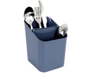 Vilde Scolapiatti per posate, scolapiatti per posate, utensili da cucina, grigio, 14 x 11 x 16 cm