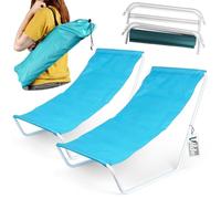 Vilde Sedia a sdraio da giardino, da spiaggia, portatile, 2 pezzi