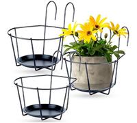 Vilde Set di supporti per vasi da balcone, in metallo, per balcone, terrazza, stabile