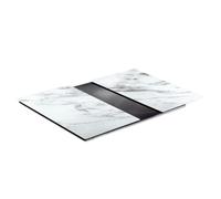 Vilde Tagliere in vetro e copertura per piano cottura, bianco, 60 x 52 cm | Set di 2 pezzi in vetro temperato, taglio e copertura per fornelli, antiscivolo, resistenti al calore fino a 150 °C