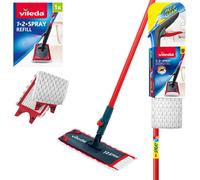 Vileda 1-2 Spray Scopa Lavapavimenti a Spruzzo con Ricambio in Microfibra, Rosso