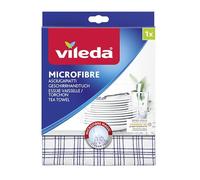 Vileda 11122, Panno microfibra asciugapiatti con funzione 2 in 1, Colori assortiti