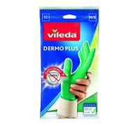 Vileda 146200 Dermo Plus Guanti Casalinghi in Nitrile, Misura M, Verde