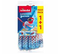 Vileda Supermocio 3Action XL Mocio Ricarica, Confezione Di 2 3 Azione Testa