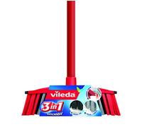 Vileda Anti-Shock 3 in 1 - Set spazzola e manico, adatto a tutte le superfici, rosso e nero