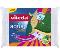 12 Spugna Vileda Aqua Classic biodegradibille fibra abrasiva pulizia Cucina