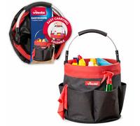 Vileda Cleaning Caddy - Borsa per Pulizie Pieghevole con 6 Scomparti - Organizer Impermeabile per Detersivi, Spugne e Panni - Manico Ergonomico - Portatile