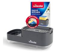 Vileda Dosatore di Detersivo per Piatti Pump con Porta Spugna - Pratica Soluzione 2in1 per la Cucina - Dispenser di Sapone per una Facile erogazione con una sola mano - Design robusto e durevole