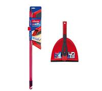 Vileda DuActiva, Set 2 in 1 con Scopa e Paletta Anti-Polvere, Rosso/Nero, 14.1 x 29.4 x 81 cm