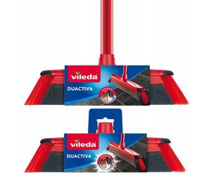Vileda DuActiva Classic Spazzola 2in1 con Spugna, Manico 130 cm