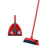 Vileda DuActiva Besen, mit dreiteiligem Stiel und 2 in 1 Kehrset, Polyurethan, Polyäthylen Set Scopa Ecologica, Poliuretano, polietilene, Nero, Grigio, Rosso, Medio, 3 unità