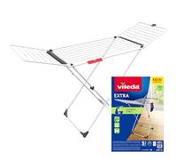 Vileda Extra Stendino da terra a Cavalletto, 20 m di stenditura, acciaio, con supporto per calzini e intimo, ruote