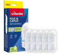 VILEDA FLEX & CATCH REFILLS 5 PEZZI Ricambio attrezzo toglipolvere Flex & Catch, ricambi in microfibra morbida, pulizia a 360 °