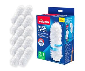 Vileda Flex & Catch - Ricariche per spolverare resistenti (10 pezzi) | Ricarica per spolverare usa e getta con fibre di pulizia realizzate al 100% con materiali riciclati | Cattura 3 volte più polvere