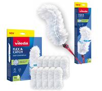 Vileda Flex & Catch Scopa per la polvere con manico estendibile + 11 ricambi