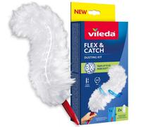 Vileda Flex&Catch Scopa per polvere con manico corto, 2 cartucce incluse