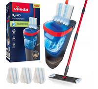Vileda H2prO Mocio piatto 2 serbatoi + 3 panni microfibra, asta 140,5 cm