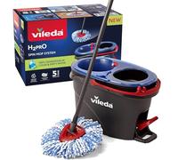Vileda H2PrO Spin Mop Sistema lavapavimenti con centrifuga | Separazione acqua pulita e sporca | Sistema a due serbatoi | Strizzatura senza sforzo con pedale | Fiocco in microfibra | Design ergonomico