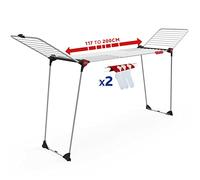 Vileda Infinity Flex Plus, stendibiancheria di grandi dimensioni, griglia telescopica estensibile fino a 2 mt, 30 mt stenditura, fatto diplastica e metallo. Da usare per stendere il tuo bucato