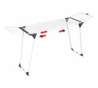 Vileda Infinity Stendibiancheria Estensibile, Stendino Acciaio, Stendibiancheria XL Maxi, con Ruote e Ali Laterali Pieghevoli, Bianco, 7x57x117.5 cm