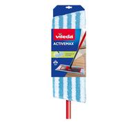Vileda Lavatutto Sistema Lavapavimenti, con Panno in Cotone e Microfibra, Multiuso, Manico Telescopico, Rosso/Nero, 19 x 5 x 105 cm