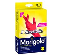 Vileda Marigold Il Sensibile 145678 Guanto, Minimo Spessore, Felpato in Puro Cotone, Manica Lunga con Bordino Frenagocce Antistrappo, M