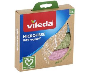 Vileda Microfibre Recycled Panni Multiuso, Multicolore, 3 Pezzi