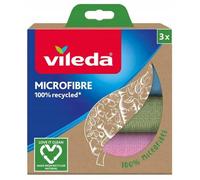 Vileda Microfibre Recycled Panni Multiuso, Multicolore, 3 Pezzi