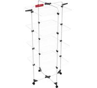 Vileda Mixer 4 Stendibiancheria a Torre, Ripiegabile, con Ruote, Metallo, Bianco, Quattro Piani