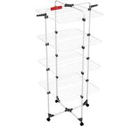Vileda Mixer 4 Stendibiancheria a Torre, Ripiegabile, con Ruote, Metallo, Bianco, Quattro Piani