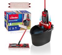 Vileda Nuovo Revolution Box, Sistema lavapavimenti con Secchio Strizzatore e Piastra Piatta con Panno 2in1 in Microfibra, Manico 3 pezzi, ideale per tutti i pavimenti,