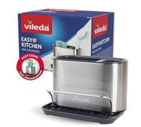 Vileda Organizer per Lavello in Acciaio Inox con Portaspugne - Pratico Supporto per Spugne, Spazzole e Dispenser di Sapone - Organizer per Lavello da Cucina - Portaspugna per Lavello della Cucina
