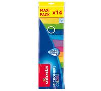 Vileda Panni In Microfibra Colors Megapack Particolarmente Assorbenti 14 Pezzi