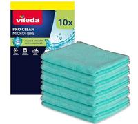 Vileda ProClean Multipack 10 Panni in Microfibra | Enzimi Attivi per Igiene Prolungata | Elevato potere pulente | Eccezionale Assorbenza | Lavabili in lavatrice | Turchese Grigio | Confezione da 10