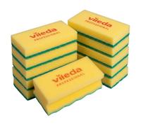 Vileda Spugna professionale Pur Active, rettangolare, colori: Giallo/Verde, Verde/Verde, Rosso/Verde, 6,3 x 14 cm, VE = 10 pezzi