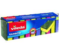Vileda Rainbow - Spugna abrasiva in schiuma, ecologica, impugnatura comoda, confezione risparmio da 10 pezzi, multicolore