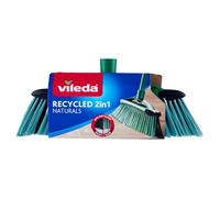Vileda Scopa Recycled 2in1, Scopa per interni, 85% di materiale riciclato, Fibre 100% PET riciclato, Fibre nere per le polveri fini, Fibre verdi per peli e capelli, Made in Italy,Vileda Love It Clean