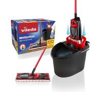 Vileda Revolution Box Lavapavimenti Piastra Piatta, Secchio, 2 Panni Microfibra