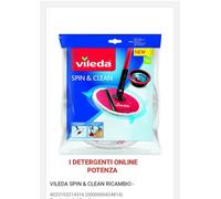 VILEDA SET 3 RICAMBIO PER SPIN & CLEAN SPINMOP PANNO LAVAPAVIMENTI MICROFIBRA