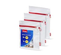 Vileda Sacchetti Lavatrice Set 3 - Rete Bucato per Intimo e Calze | Set da 3, due reti M 30x40 cm e una S 25x30 cm, poliestere antistrappo, cerniera con patta di protezione