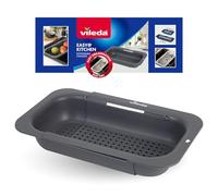 Vileda Scolapasta da Lavello Estendibile (34-48 cm) - Pratico Colino da Lavello - Regolabile per Lavelli di diverse Dimensioni - Scolaverdure da Lavello in robusto Materiale PP per uso alimentare