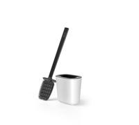 Vileda Scopino per WC con supporto, scopino per WC in plastica robusta di colore bianco, set igienico per WC con superficie antiscivolo per il bagno
