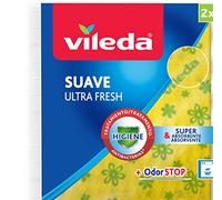 Vileda - Set di 2 panni Soft UltraFresh con trattamento antibatterico, 34 x 34 cm, 2 unità