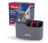 Vileda Sink Organizer con Dispenser di Sapone in Plastica - Porta Spugne da Cuci
