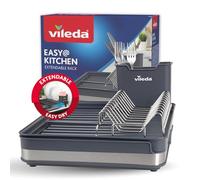 Vileda Stoviglie Scolapiatti - Scolapiatti da lavello estensibile, antiruggine e durevole - Scolapiatti da Appoggio indipendente - Design Salvaspazio, perfetto per Piatti, Bicchieri e altre Posate