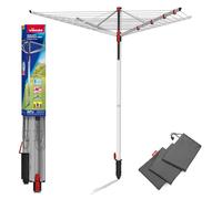 Vileda Sun-Lift - Stendibiancheria compatto, lunghezza 40 m, altezza regolabile da 1,55 a 1,72 m, sistema Easy-Lift incluso, 8 supporti per grucce per il pavimento, custodia resistente ai raggi UV